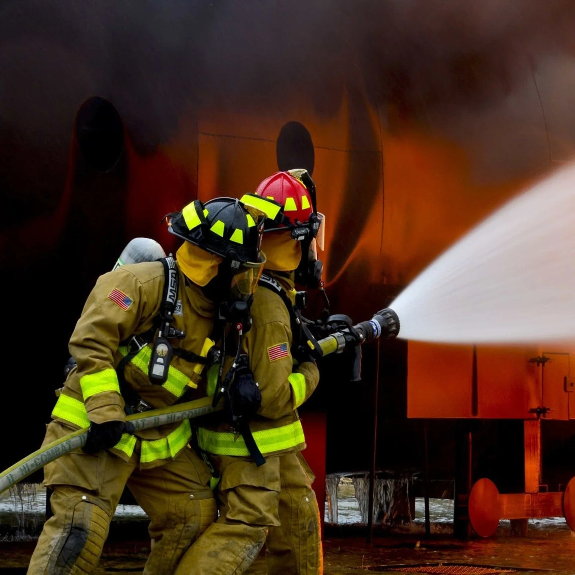 A fire prevention team at work
