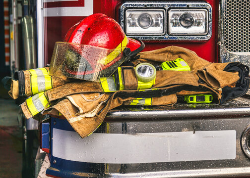 A firefighter's helmet
